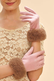 Powder Design Faux Fur Cuff Gloves Bettina Two Tone Petal & Teddy