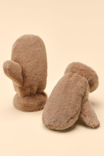 Powder Design Kids Teddy Mittens Taupe