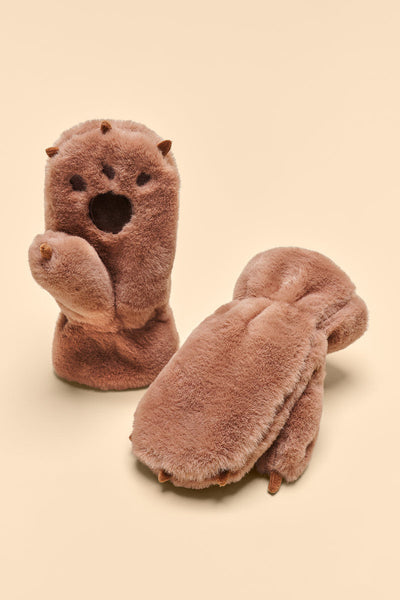 Powder Design Kids Bear Paw Mittens Power Pals Chocolate