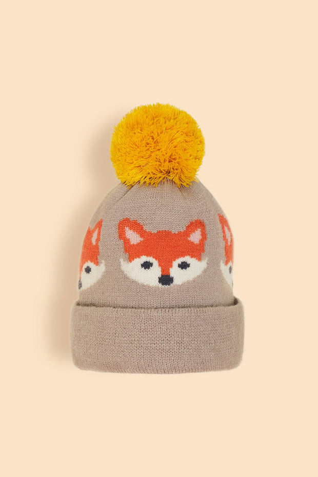 Powder Design Kids Knitted Hat Fox in Slate