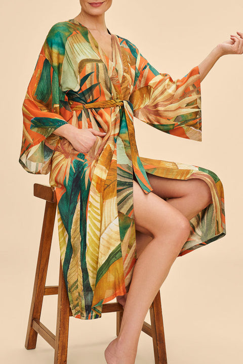 Powder Design Kimono Gown Painted Palms