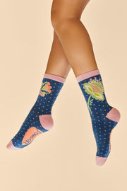 Powder Design Women's Ankle Socks Scandinavian Stems Navy