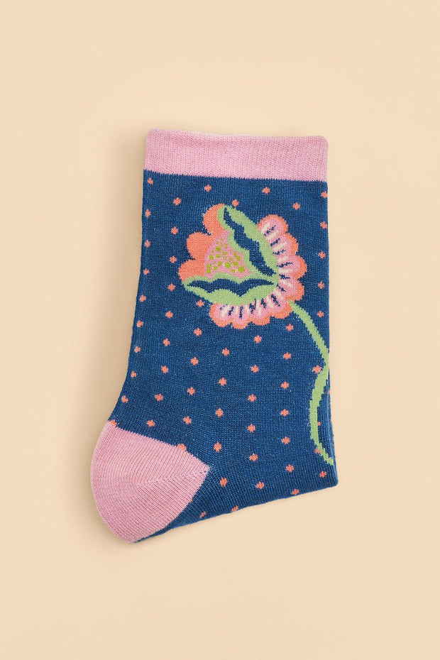 Powder Design Women's Ankle Socks Scandinavian Stems Navy