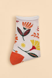 Powder Design Women's Ankle Socks Watercolour Flowers Cream