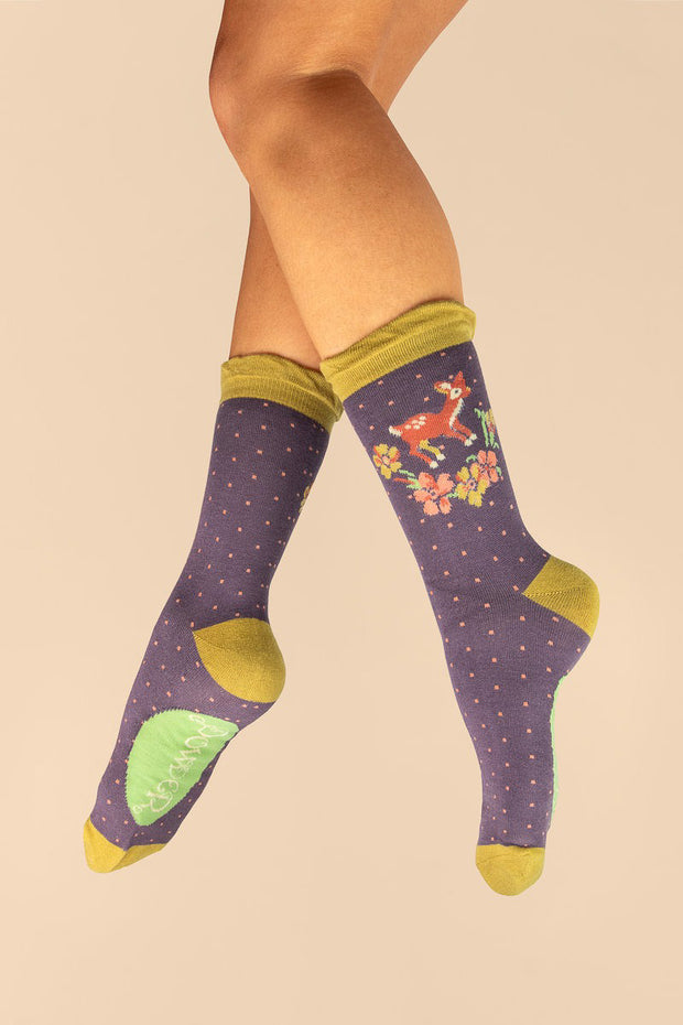 Powder Design Women's Ankle Socks Vintage Fawn Lilac