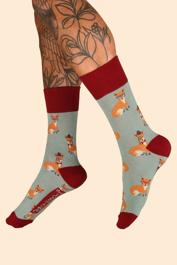 Powder Design Men's Socks Esteemed Fox Ice