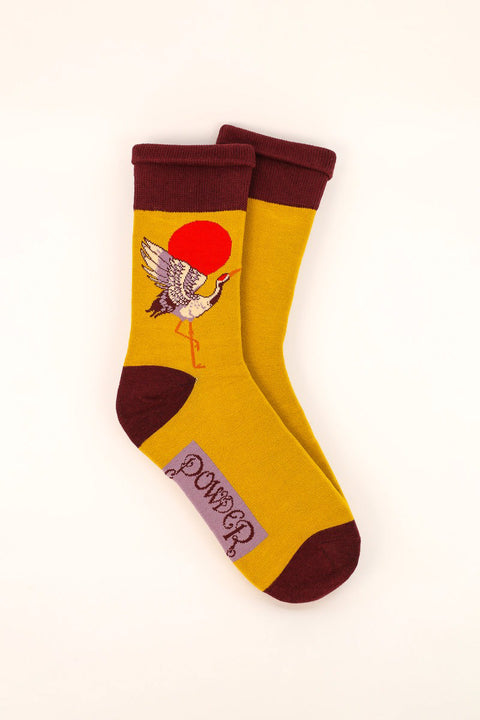 Powder Design Men's Socks Crane at Sunrise Mustard