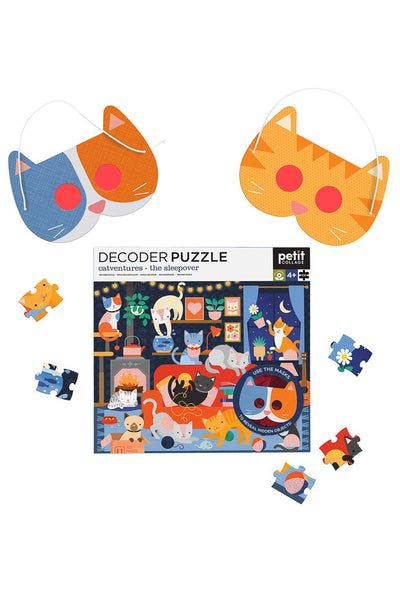 Petit Collage Catventures-The Sleepover Decoder Puzzle 100 Pieces