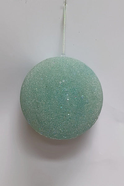 Glitter Beaded Ball Ornament 6" Blue