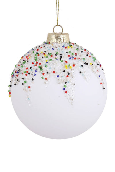 Multi Beaded Shiny Ball Ornament 4.75"