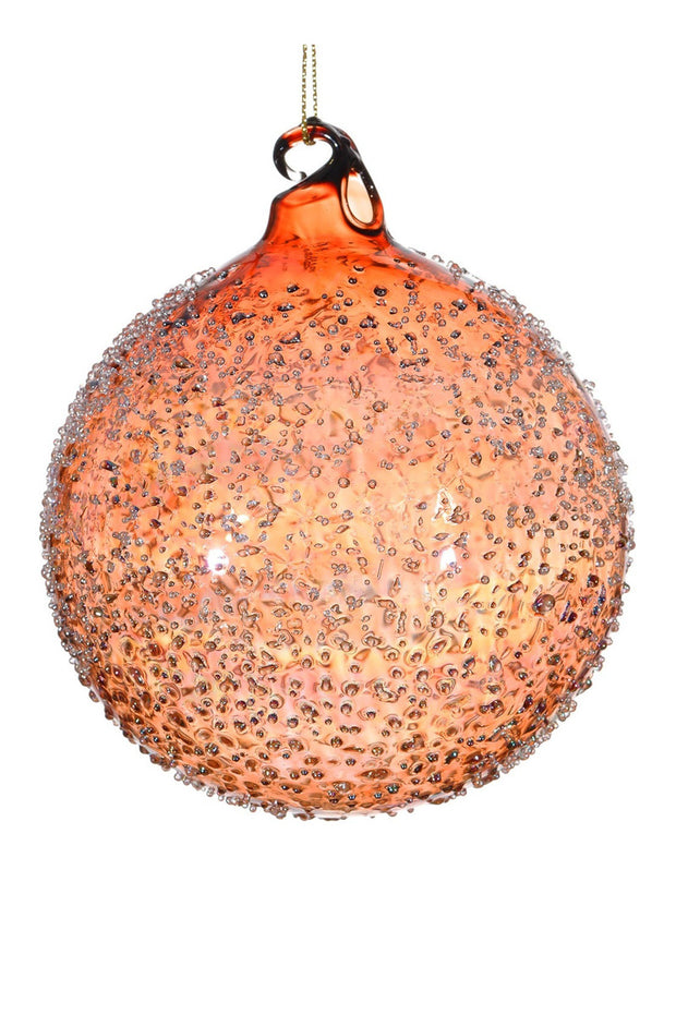 Glass Beaded Ball Ornament 4.75" BR