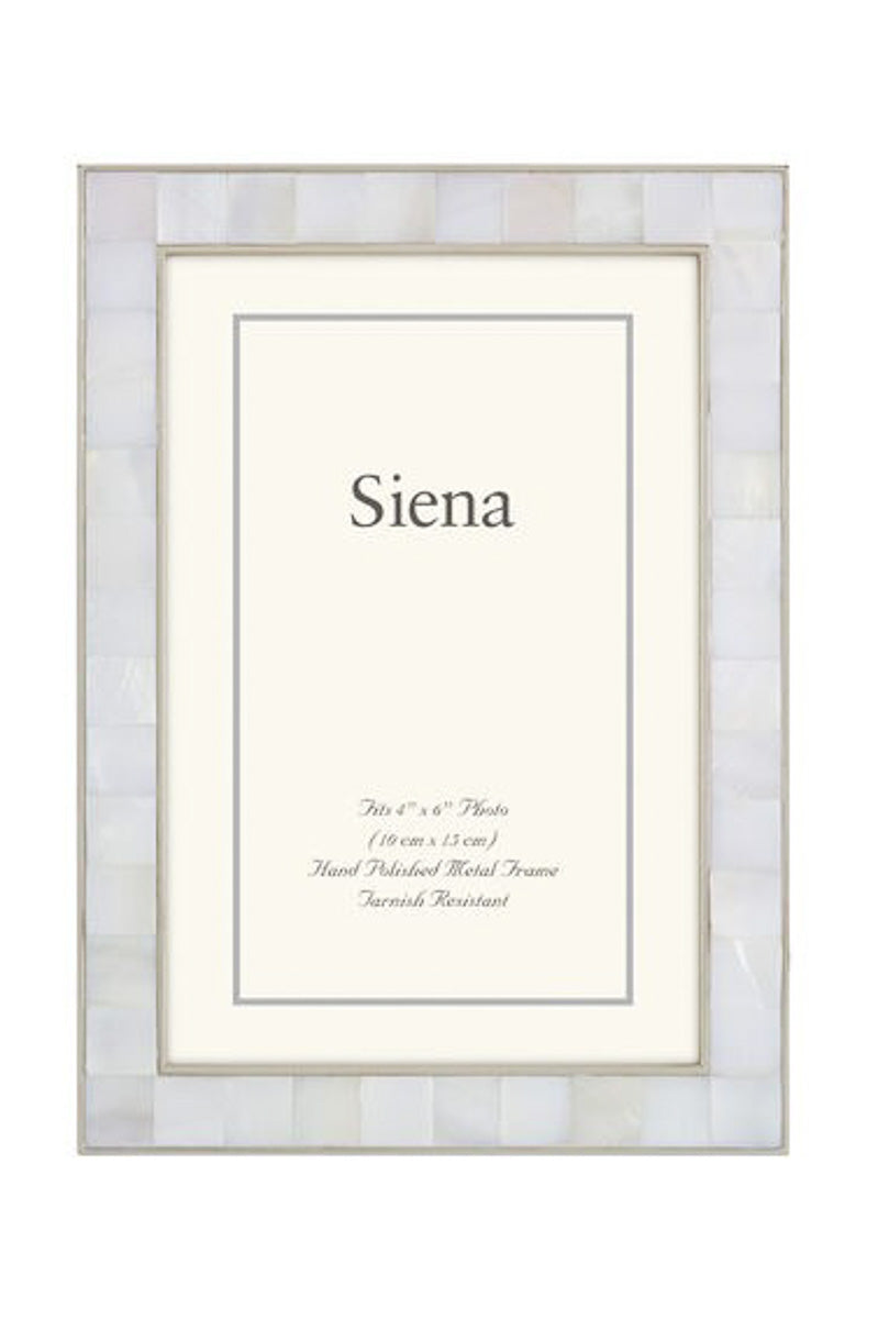 Siena Cast Silver Mother Of Pearl Silverplate Frame 4x6