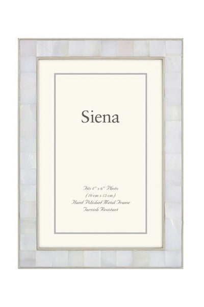 Siena Cast Silver Mother Of Pearl Silverplate Frame 5 x 7