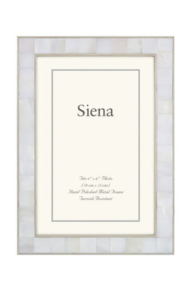 Siena Cast Silver Mother Of Pearl Silverplate Frame 5 x 7