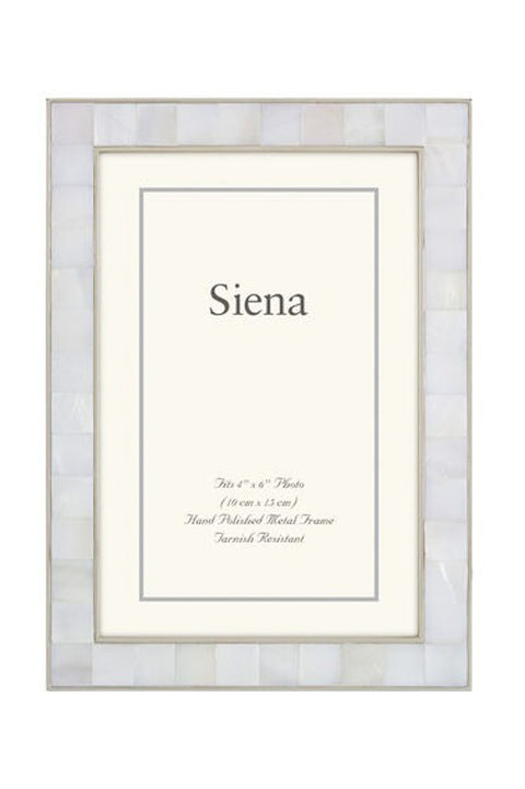 Siena Cast Silver Mother Of Pearl Silverplate Frame 8 x 10