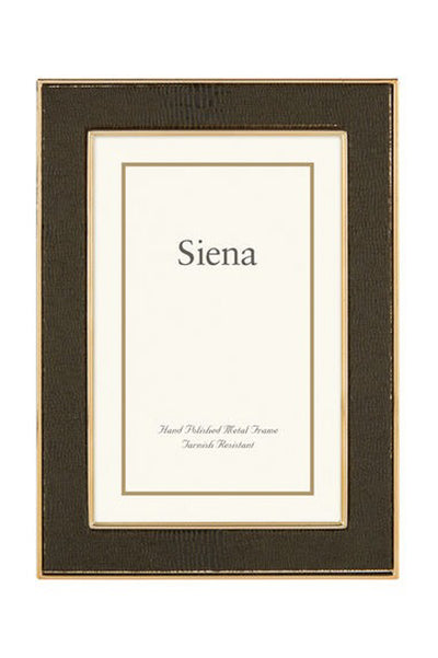 Siena Lizard Pattern Silverplate Frame Brown with Gold 4 x 6
