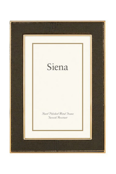 Siena Lizard Pattern Silverplate Frame Brown with Gold 4 x 6