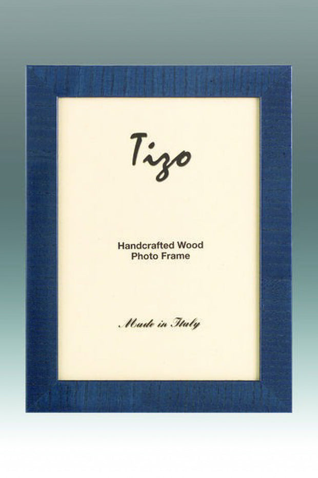 Tizo Narrow Natural Grain Italian Wood Frame Turquoise 4 x 6
