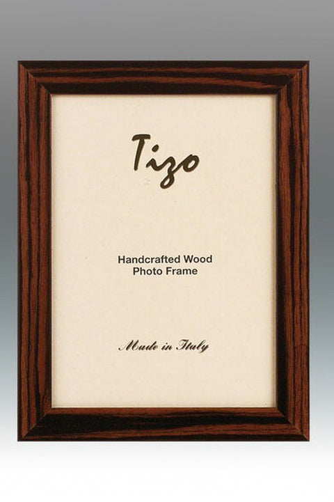 Tizo Narrow Stripe Grain Italian Wood Frame Ebony 4 x 6