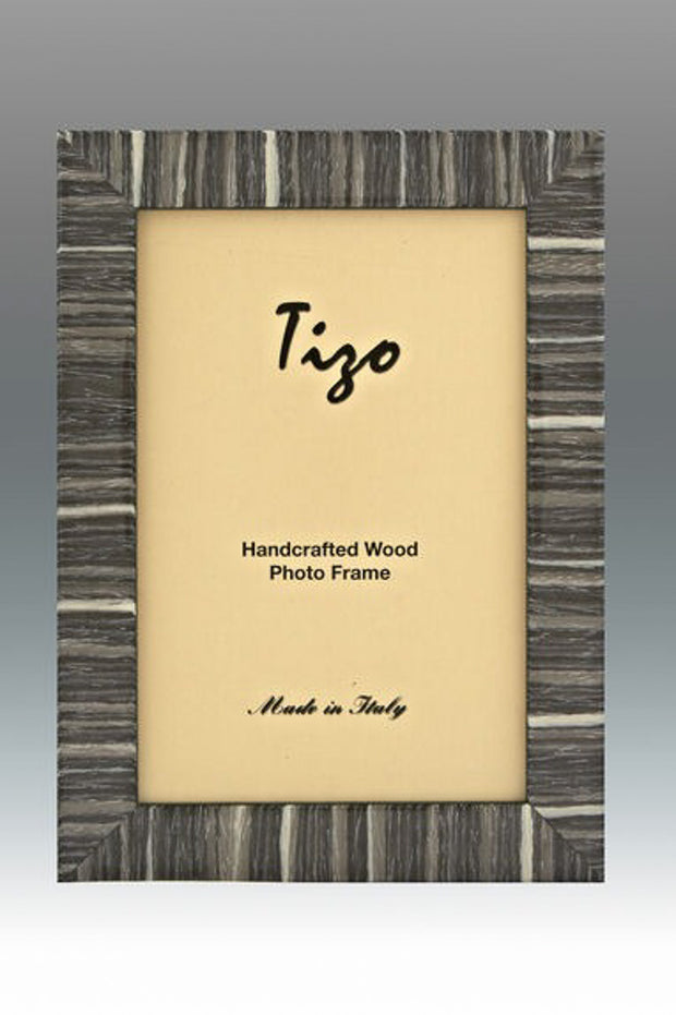 Tizo Narrow Natural Grain Italian Wood Frame Grey 4 x 6