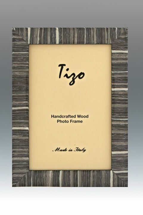 Tizo Narrow Natural Grain Italian Wood Frame Grey 5 x 7