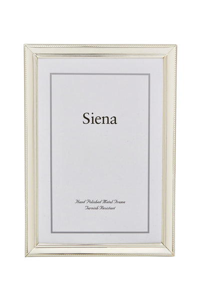 Siena Narrow Beveled Beaded Silverplate Frame 8 x 10