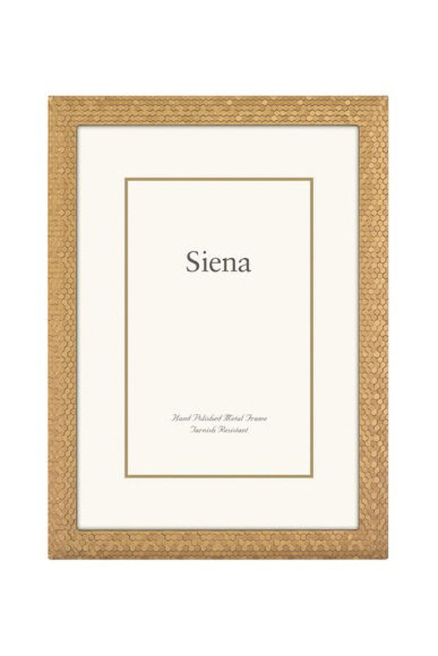Siena Narrow Glitter Silverplate Frame Gold 5 x 7
