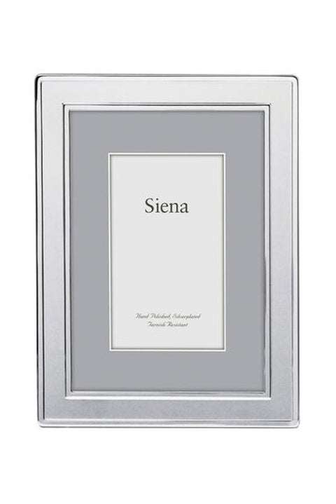 Siena Double Border Plain Silverplate Frame 2 x 3