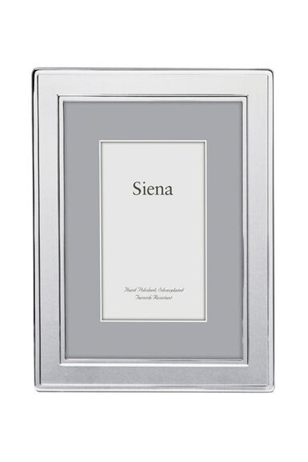 Siena Double Border Plain Silverplate Frame 4 x 6