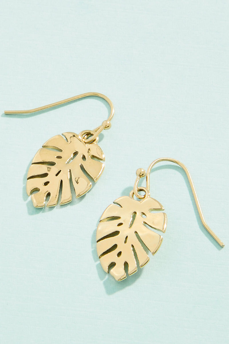 Spartina Splash Monstera Leaf Earrings Gold