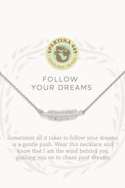 Spartina SLV Necklace 18" Follow Your Dreams/Feather SIL
