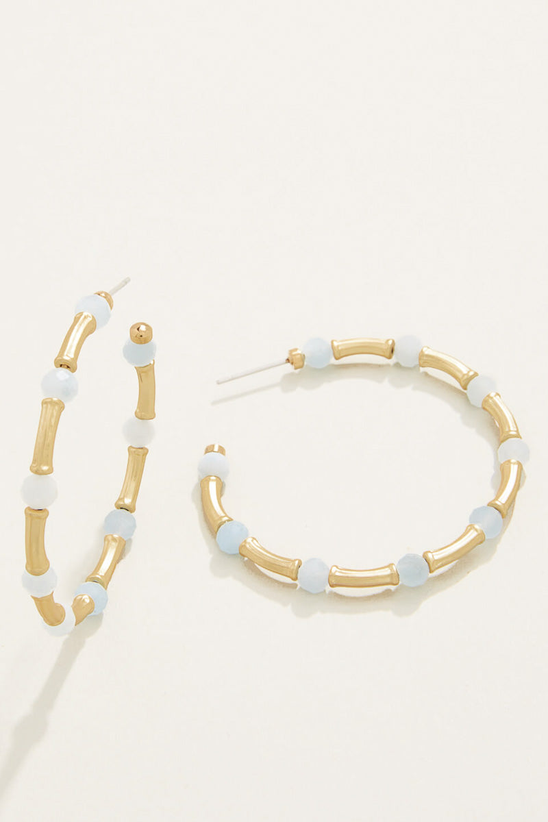 Spartina Calm Waters Hoop Earrings Aquamarine