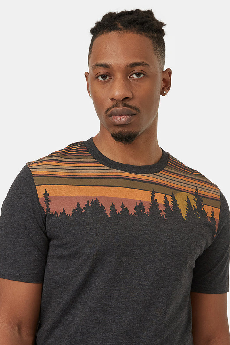 Men T-Shirt Retro Juniper Meteorite Black Heather Medium