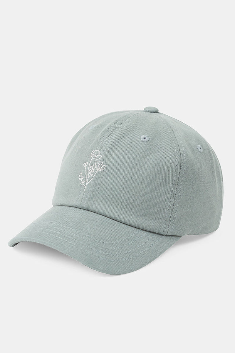 Flower Embroidery Peak Hat Eucalyptus Sugar Pine