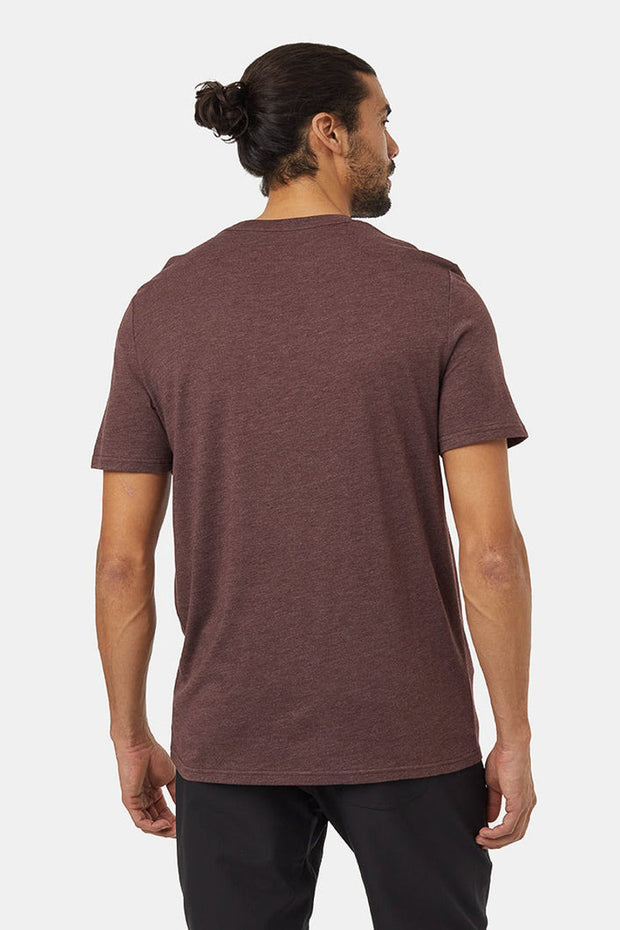 Men T-Shirt Retro Juniper Deep Mahogany Heather/Sandstone Medium