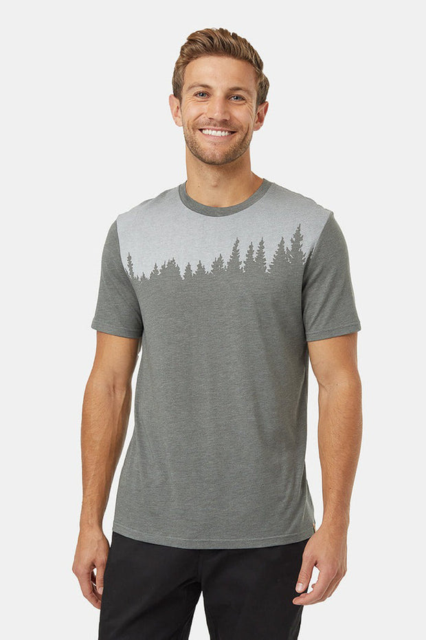 Men T-Shirt Juniper Mineral Heather/White Small