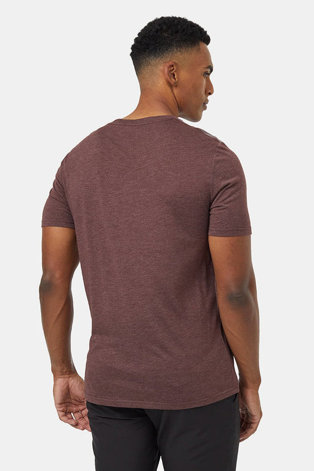 Men T-Shirt Juniper Deep Mahogany Heather/White Large