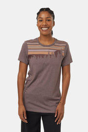 Women T-Shirt Retro Juniper Elkwood Heather/Deep Mahogany Small