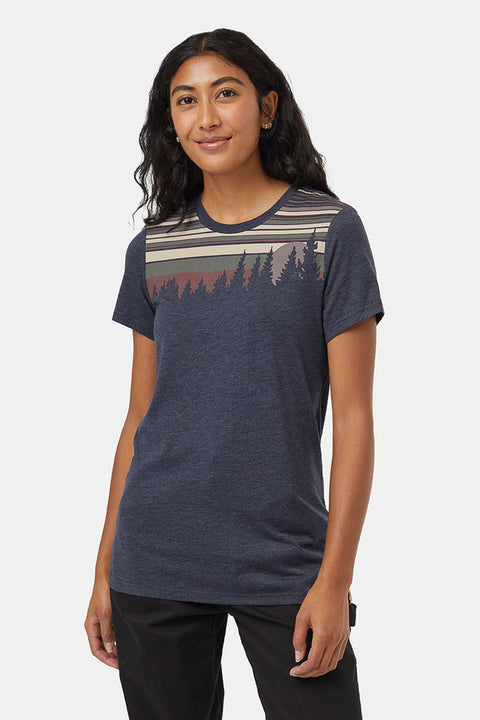 Women T-Shirt Retro Juniper Midnight Blue Heather/Mineral Extra Large