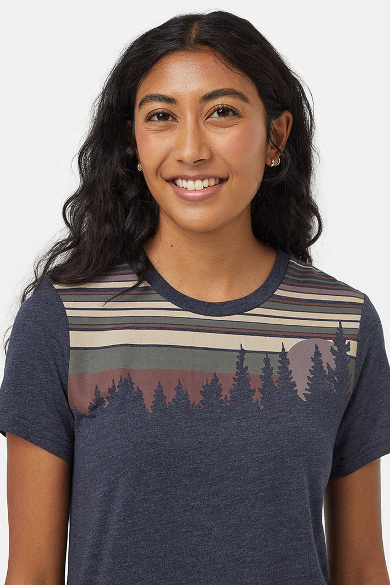 Women T-Shirt Retro Juniper Midnight Blue Heather/Mineral Medium