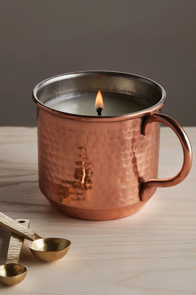 Thymes Copper Cup Candle Simmered Cider 10 oz