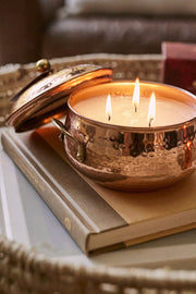 Thymes Copper Pot 3-Wick Candle Simmered Cider 18 oz