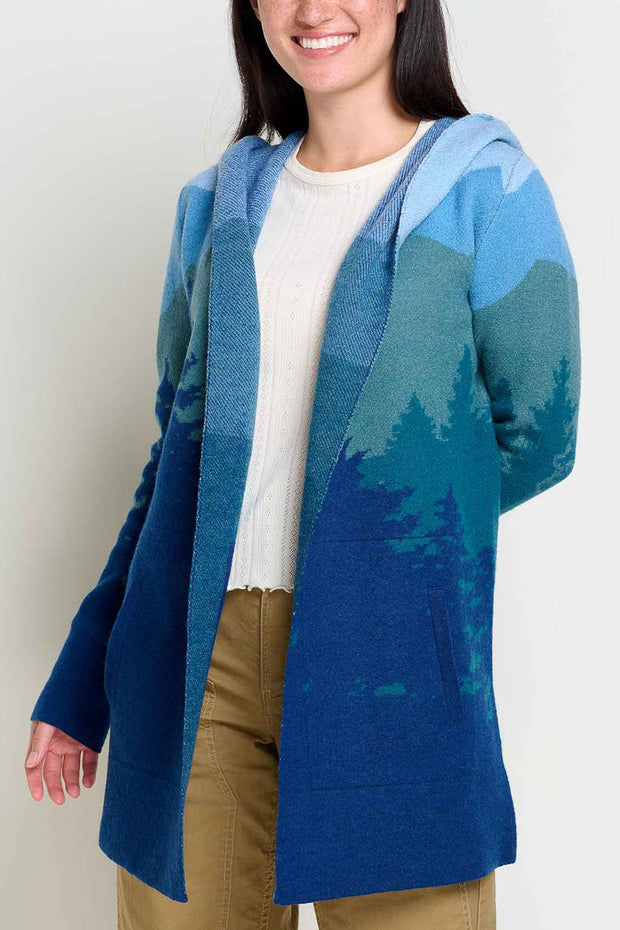 Toad & Co Merino Heartfelt Hoodie Atlantic Treeline Scenic Small