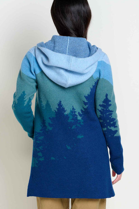 Toad & Co Merino Heartfelt Hoodie Atlantic Treeline Scenic Large