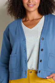 Toad & Co Women's Hemp Daybreaker Cardi Extra Small Pacific Blue