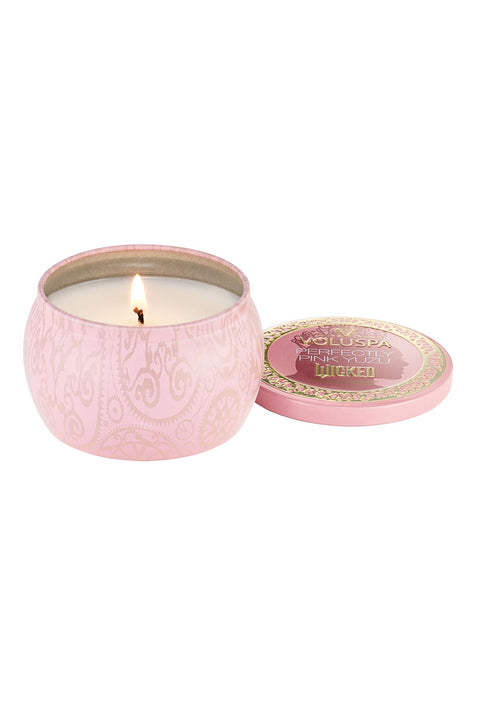 Voluspa Perfectly Pink Yuzu Mini Tin Candle