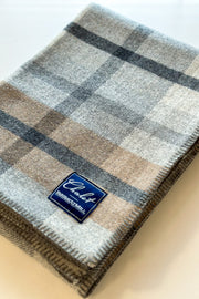 Faribault Mill Northfield Plaid Wool Throw Heritage Beige