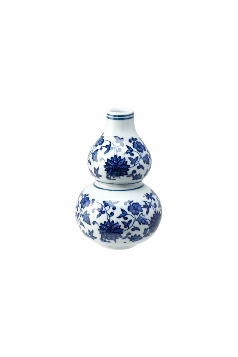 Ceramic Vase 4" Blue and Cream