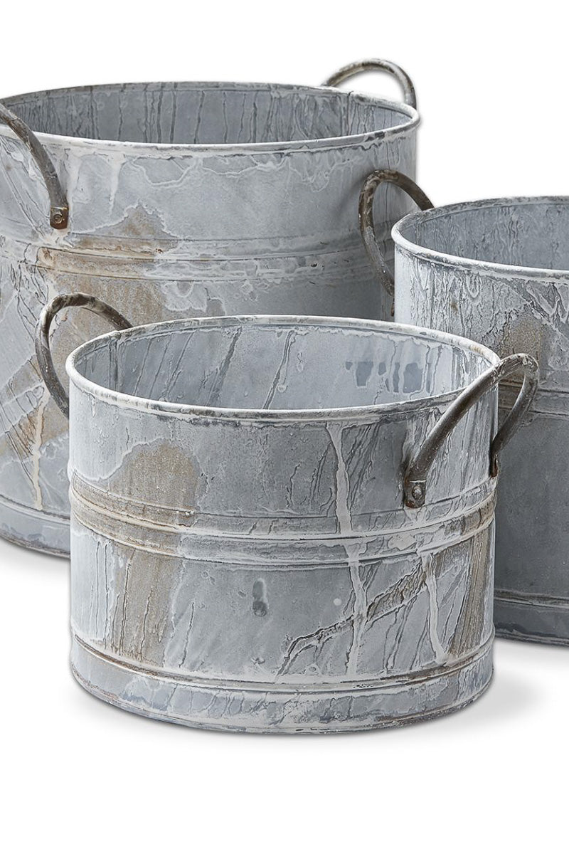 PLANTER ANTIQUED BUCKET SM