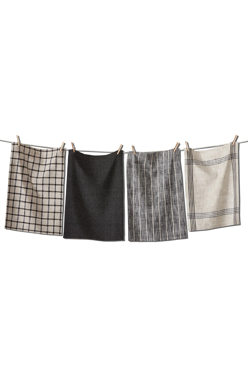 Canyon Woven Dishtowel Black Multi Set of 4